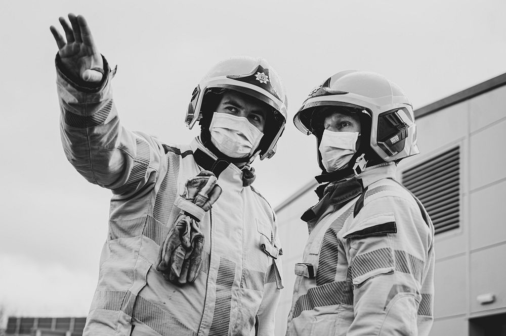 Firefighter rescue training, February 18, 2021, Cheshire, UK. Original public domain image from Flickr