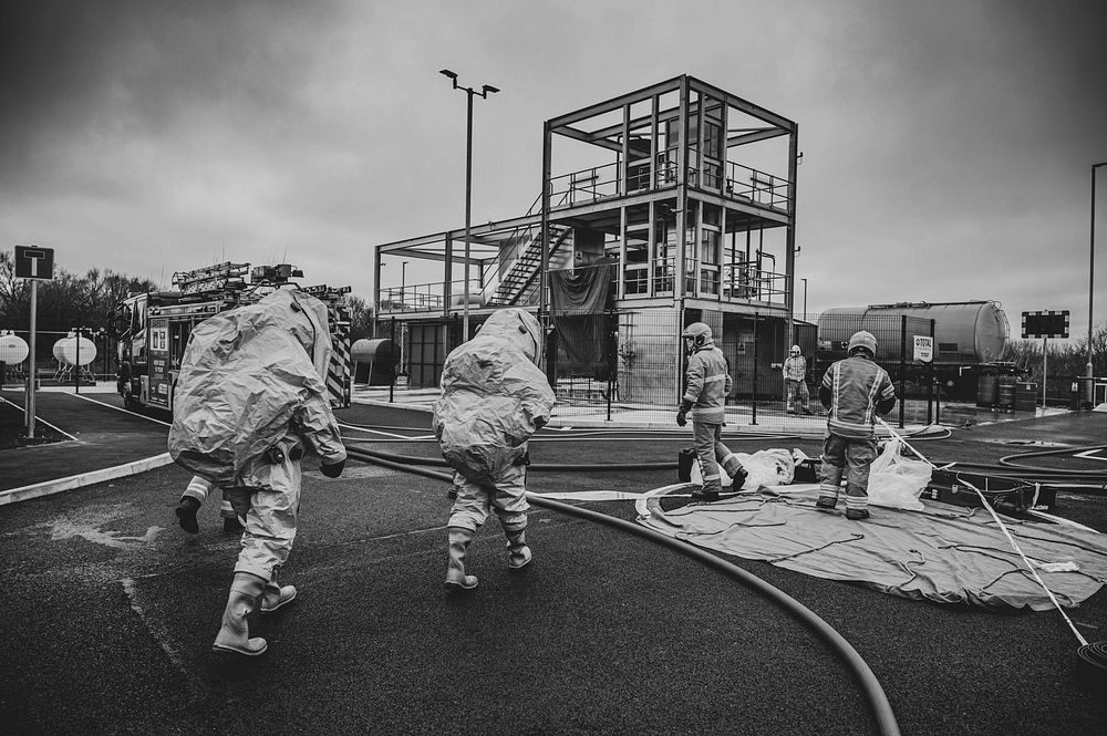 Hazardous materials training. Original public domain image from Flickr