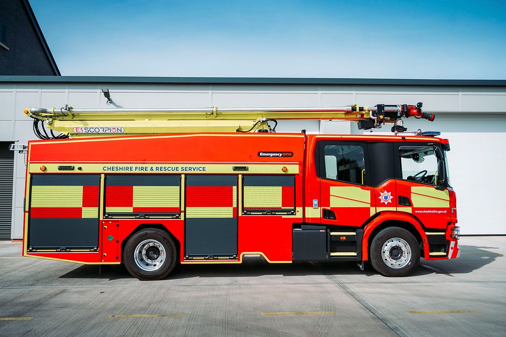 Fire truck, September 21, 2021, Cheshire, UK. Original public domain image from Flickr