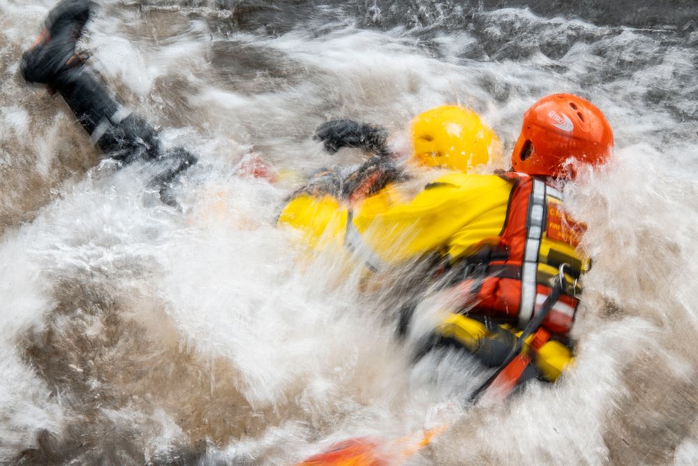 Swift water rescue training. Original public domain image from Flickr