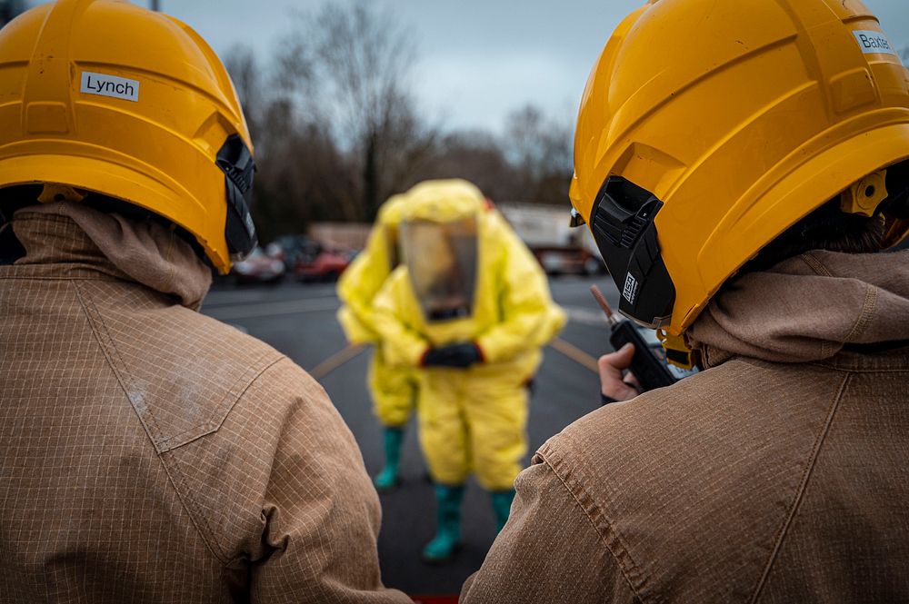 Hazmat training, March 18, 2021, Cheshire, UK. Original public domain image from Flickr