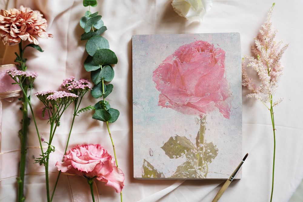 Aesthetic blooming rose painting canvas