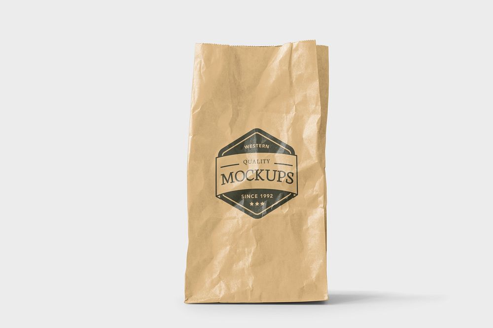 Recycle paper bag mockup