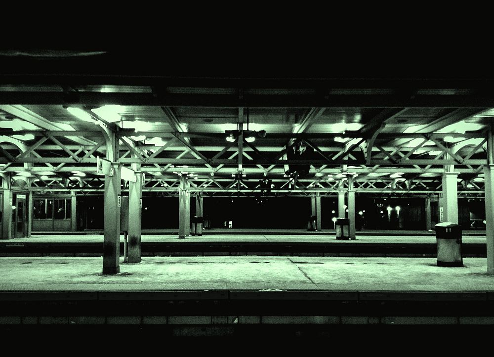 Dark quiet parking lot at night