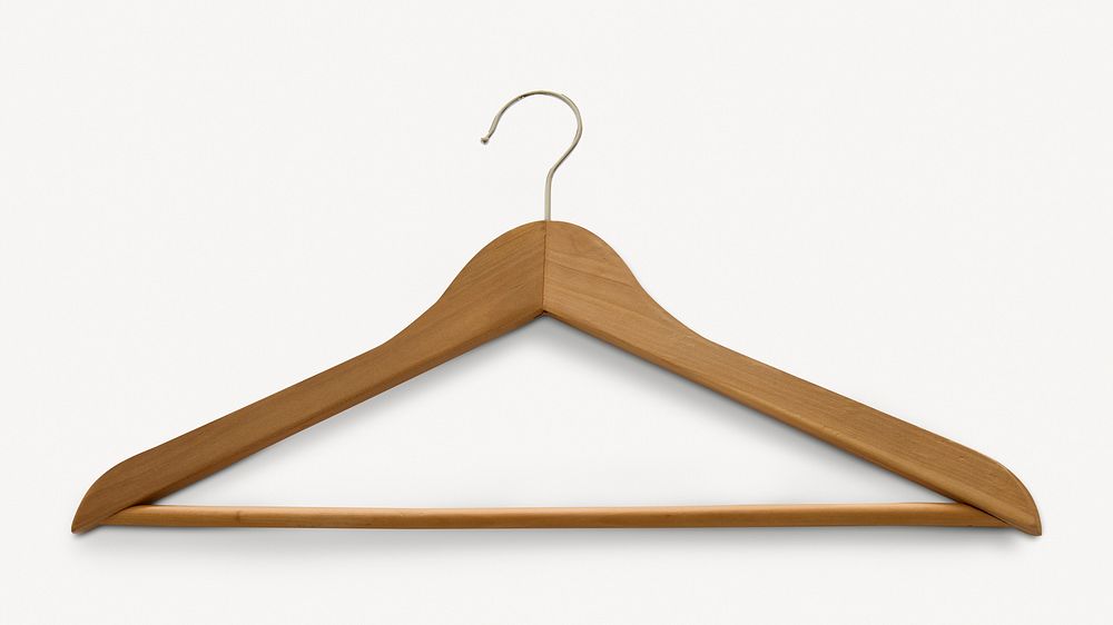 Wooden clothes hanger collage element psd