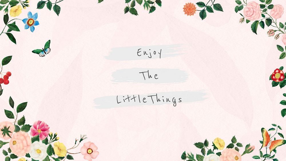 Enjoy the little things floral frame template illustration