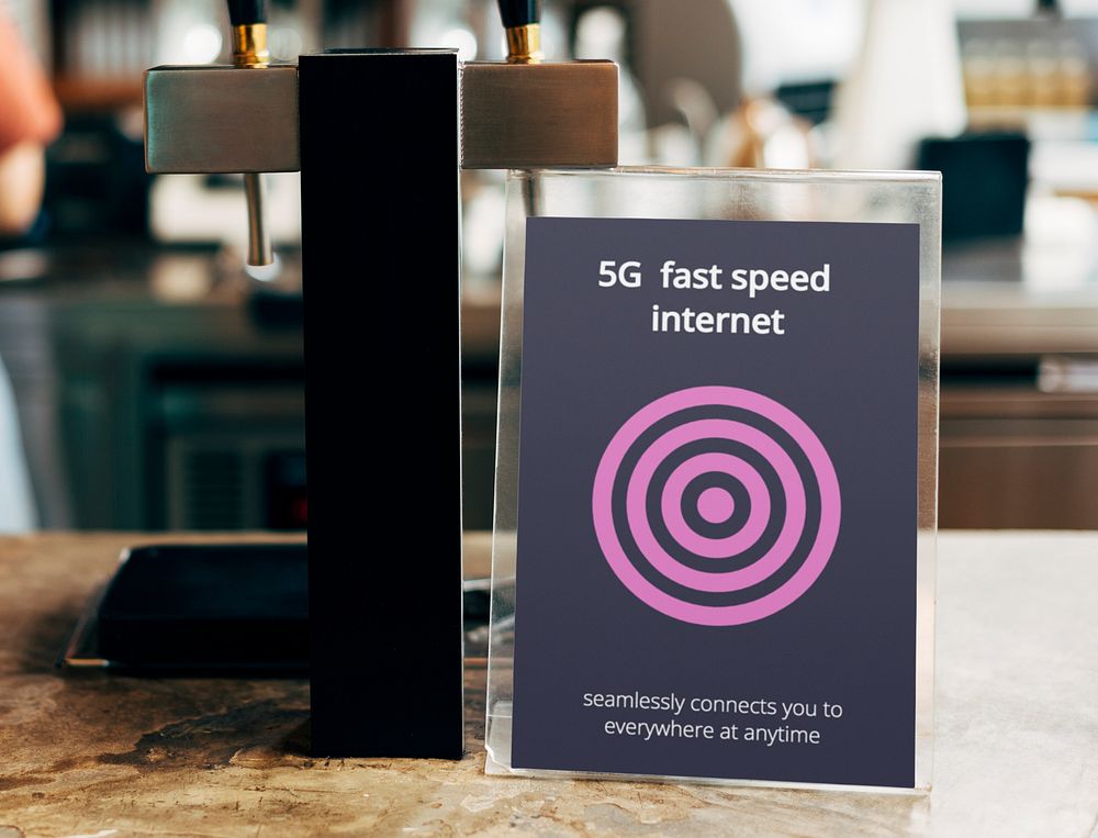 Cafe table sign, speed internet