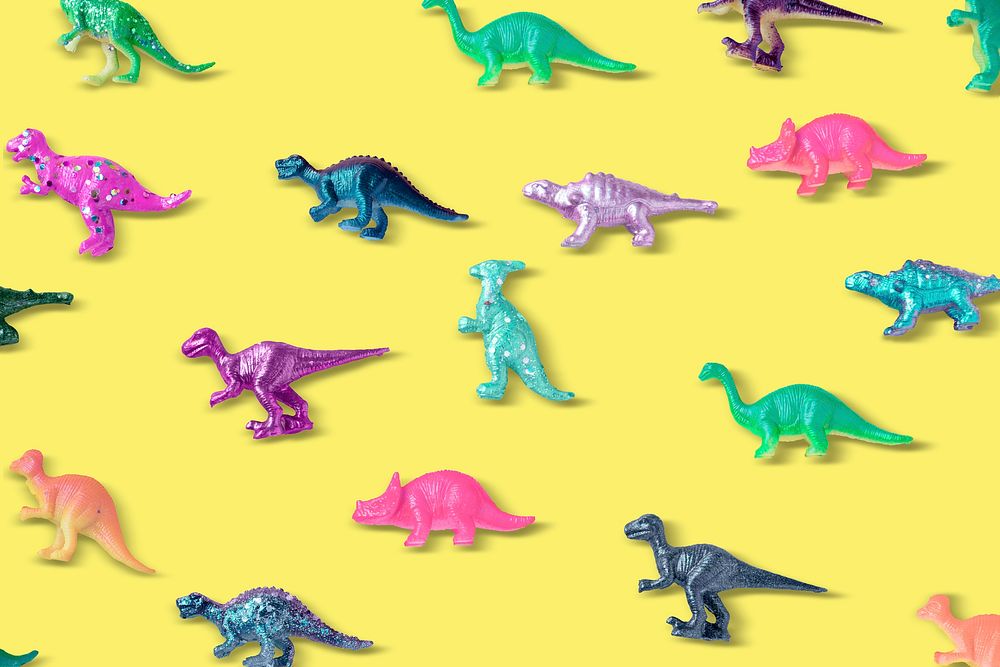 Dinosaur pattern kidcore background, colorful design psd