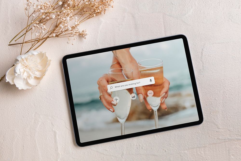 Tablet screen mockup,  editable digital device psd