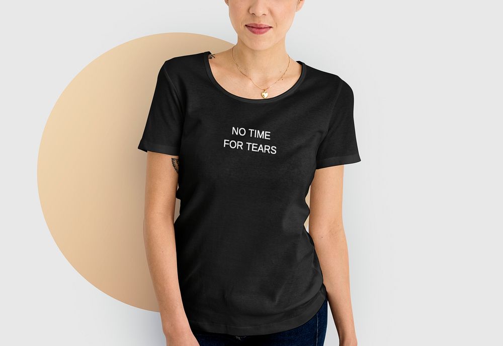 Editable t-shirt mockup, women's apparel design psd