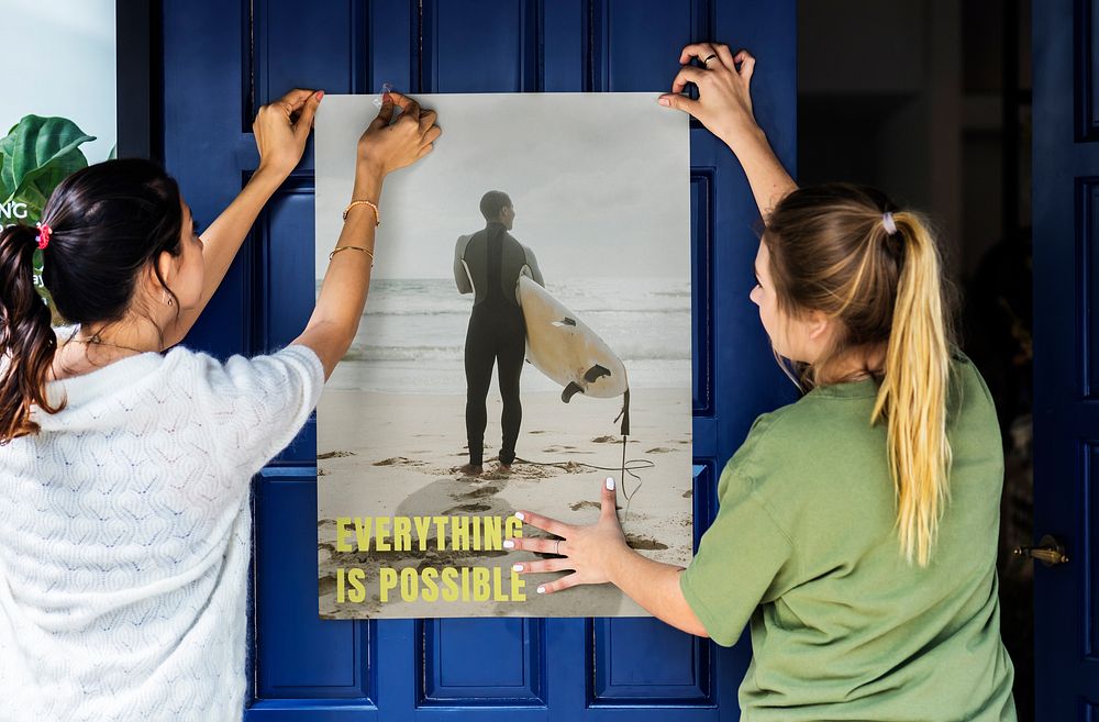 Everything is possible poster, Summer surfing aesthetic