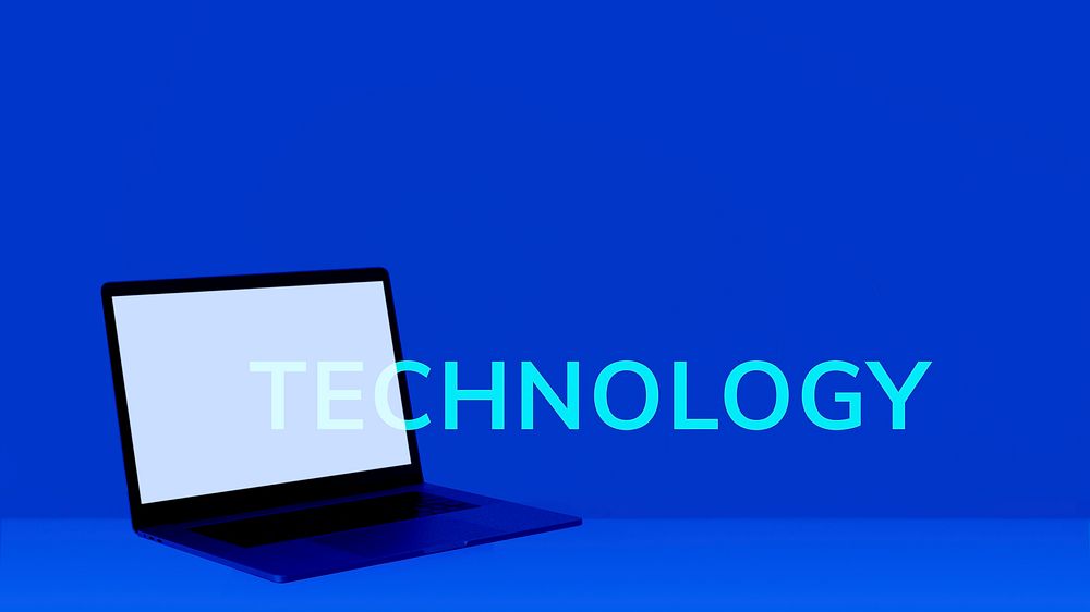 Laptop mockup on a blue background 