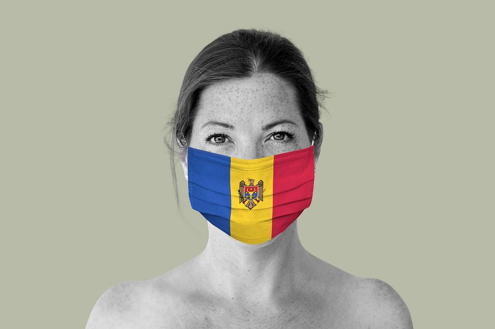 Moldovan woman wearing a face mask during coronavirus pandemic