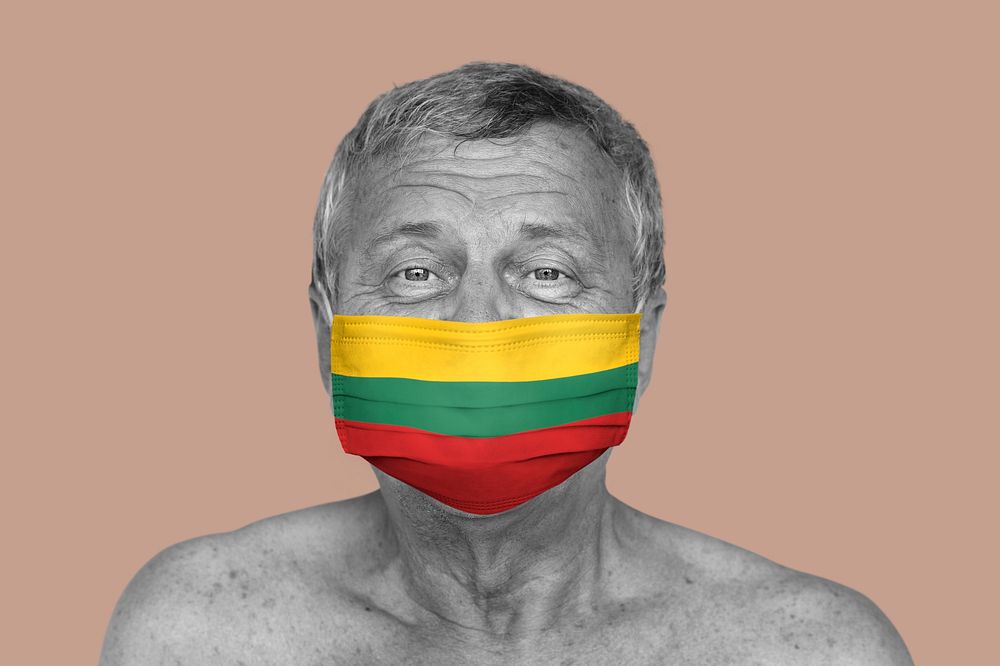 Lithuanian man wearing a face mask during coronavirus pandemic