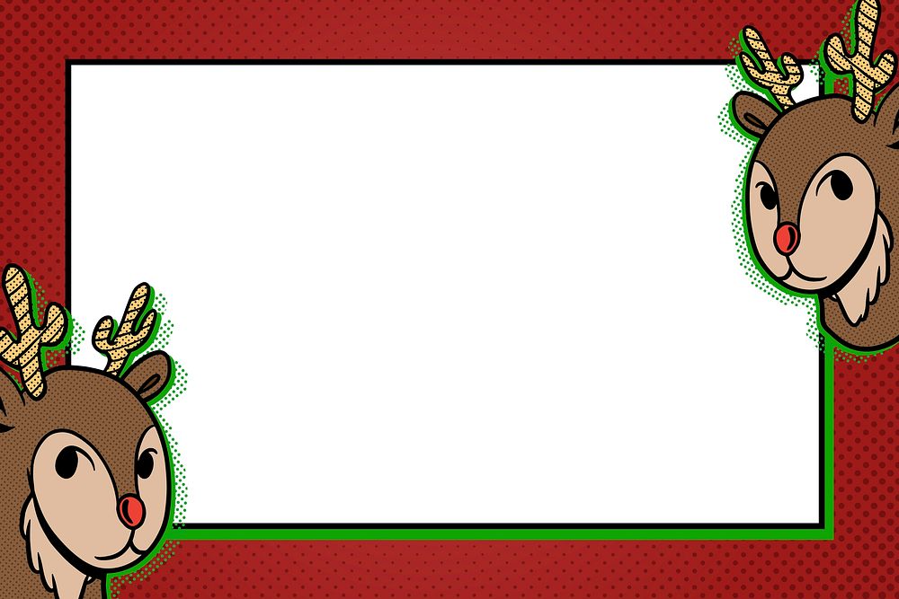 Reindeer on rectangle frame design resource