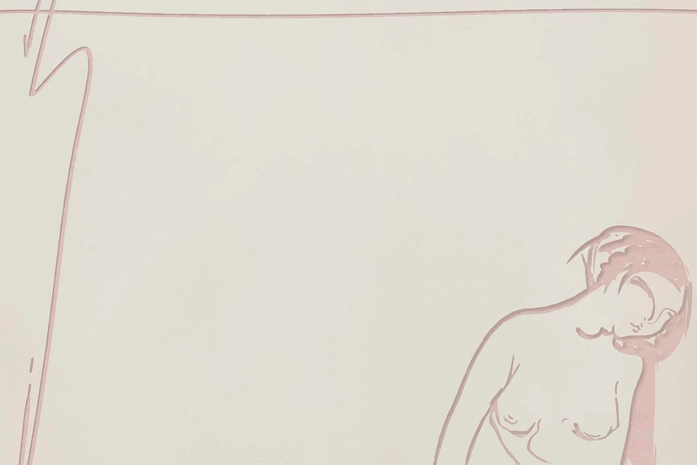 Vintage woman nude vector background