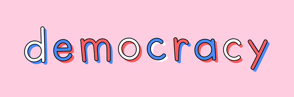 Democracy doodle typography word vector