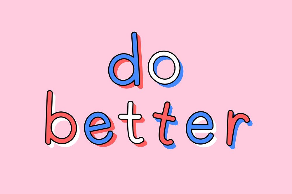Doodle do better text psd typography on pink