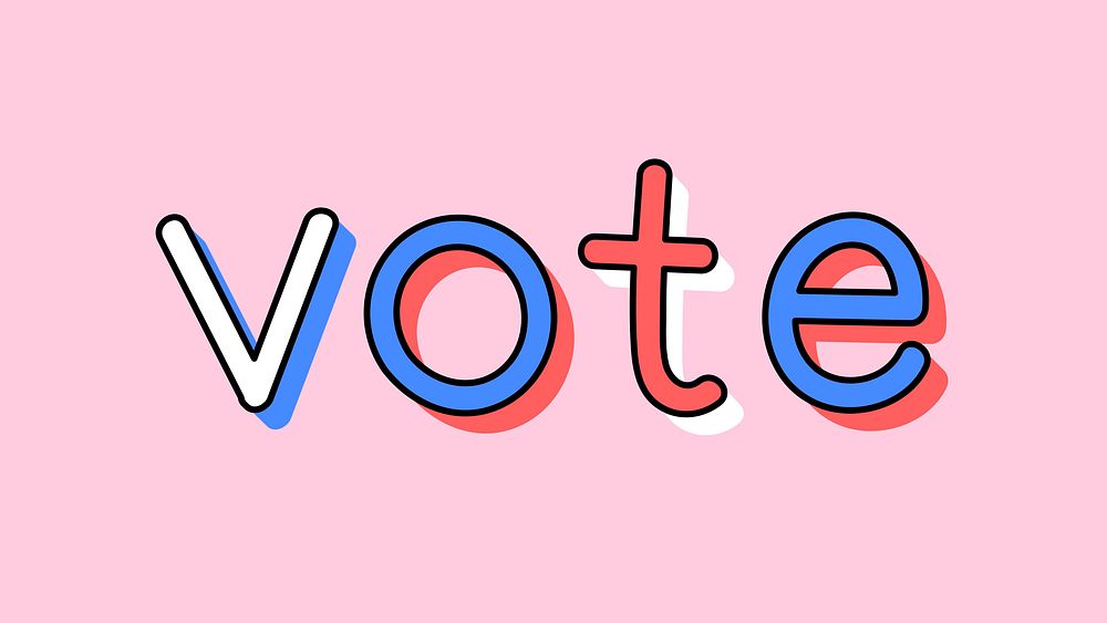 Doodle vote message psd word typography