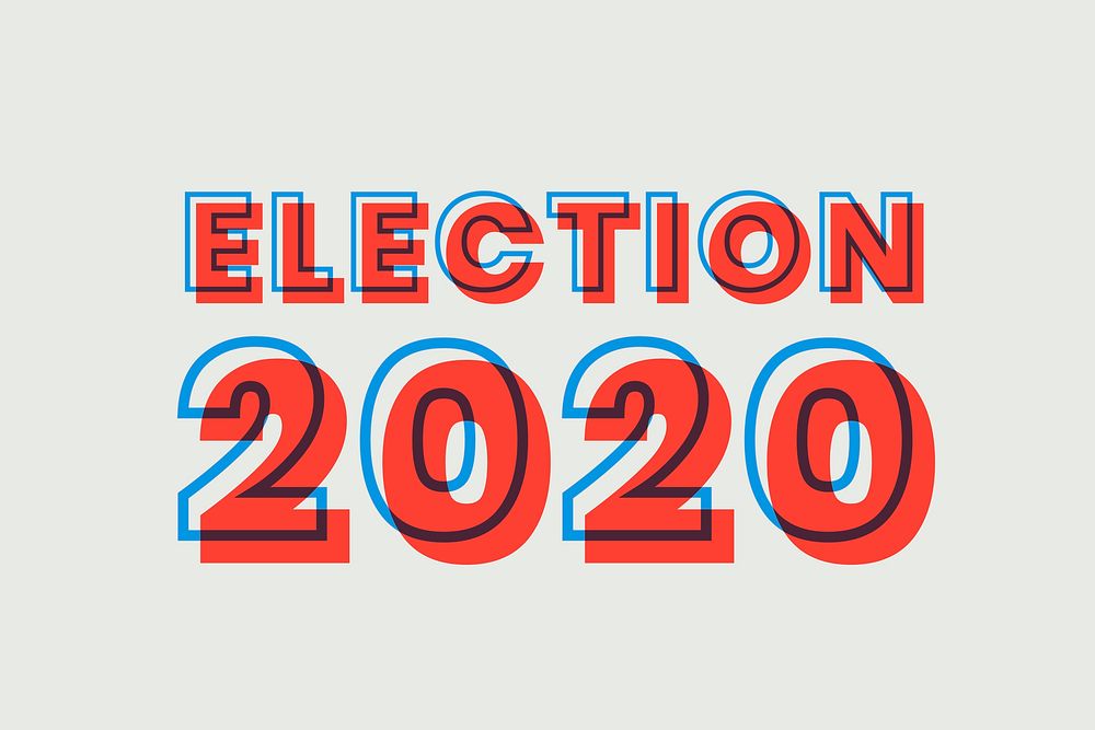 Election 2020 multiply font vector red typography word