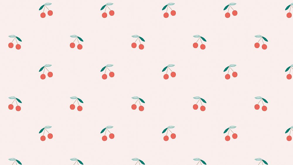 Vector seamless cherry pattern pastel background