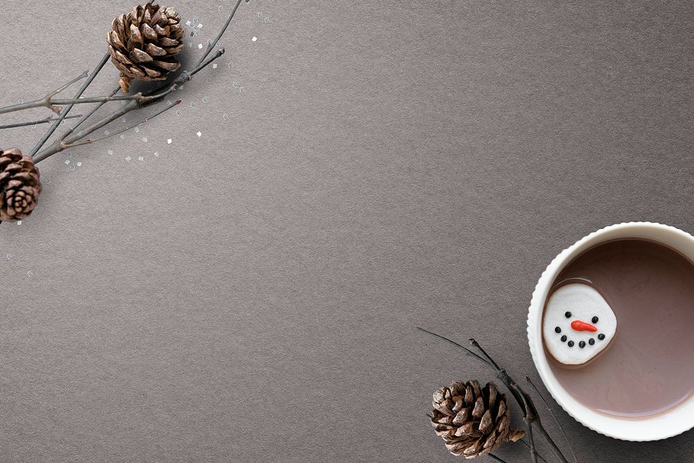 Christmas hot chocolate social media banner background with design space
