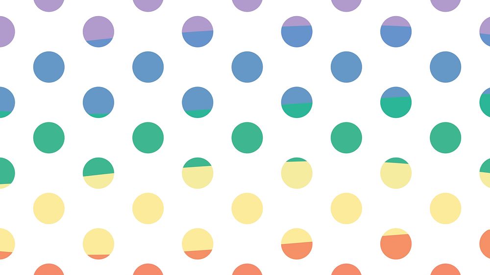 Rainbow psd polka dot background for kids