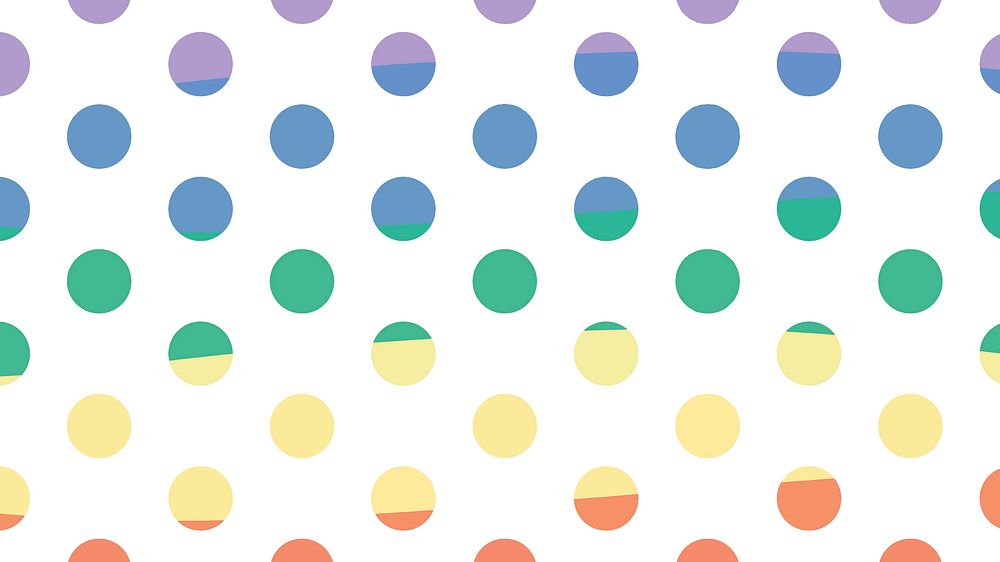 Rainbow vector polka dot background for kids