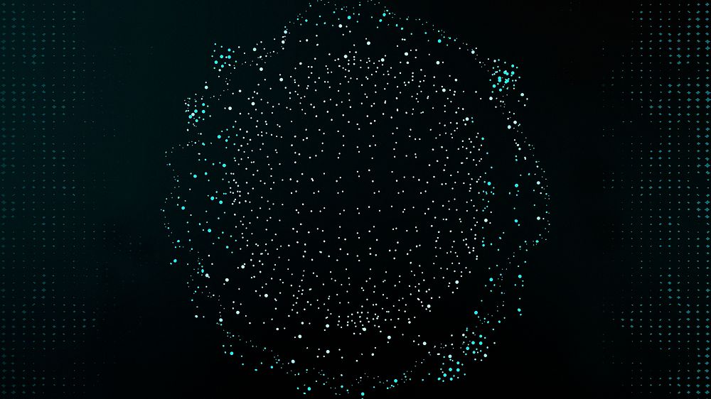 Particle data dots psd digital black wallpaper