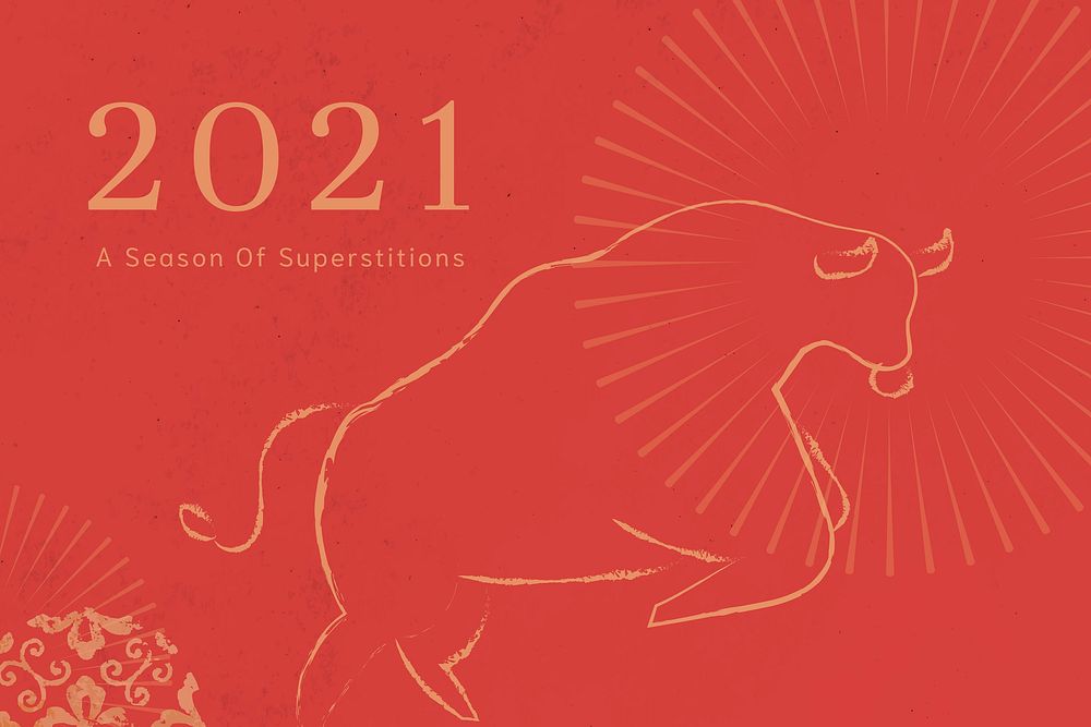 2021 Chinese Ox Year psd banner