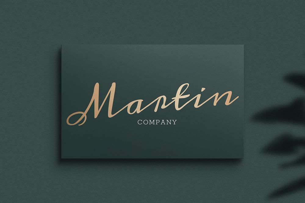 Luxury business card mockup psd in green tone