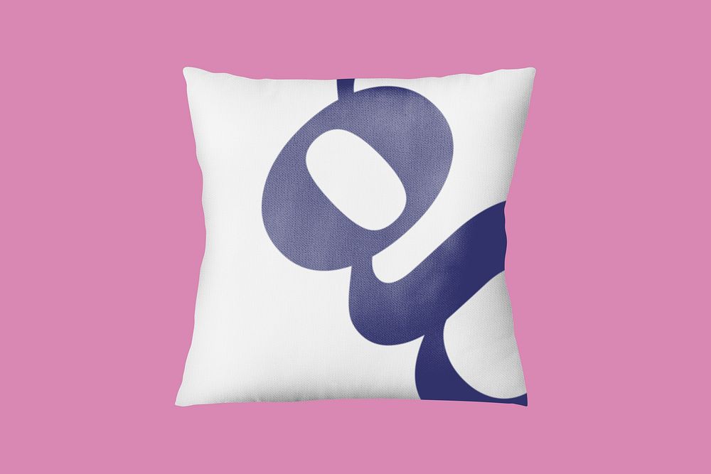 Cushion cover mockup, G logo design psd