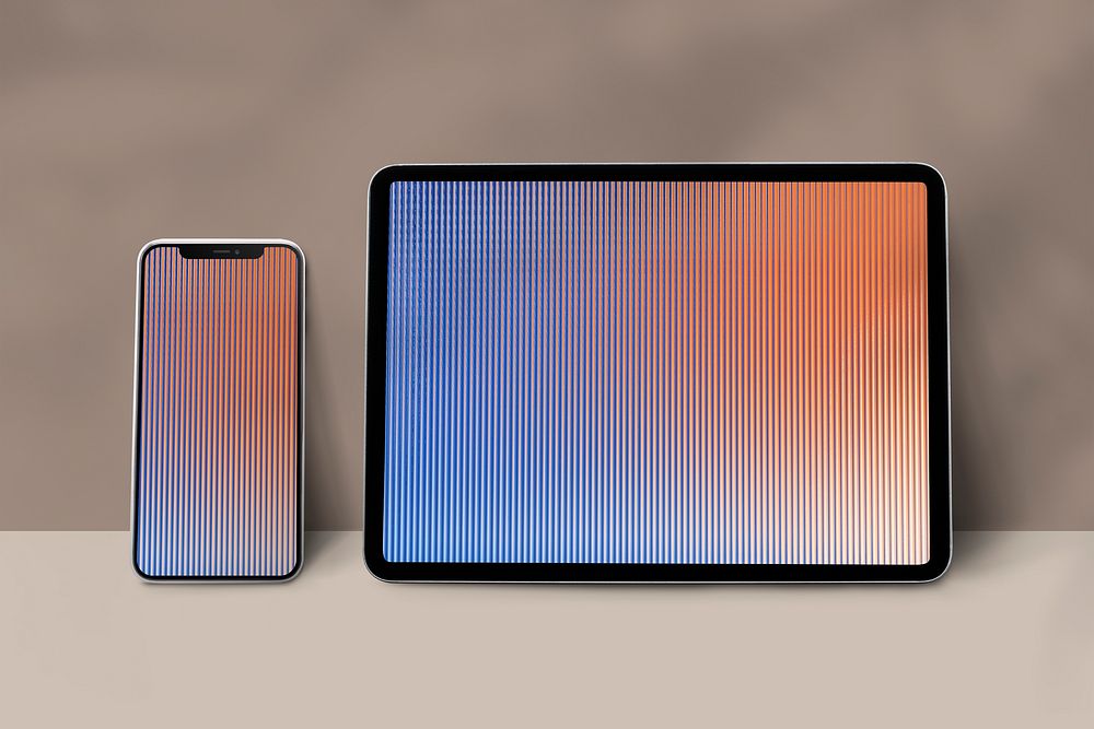 Gradient digital device screen with copy space 