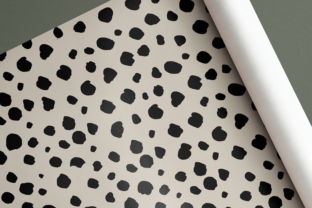 Wrapping paper mockup, dotted pattern psd