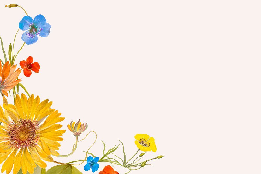 Colorful flower background vector illustration, remixed from public domain artworks