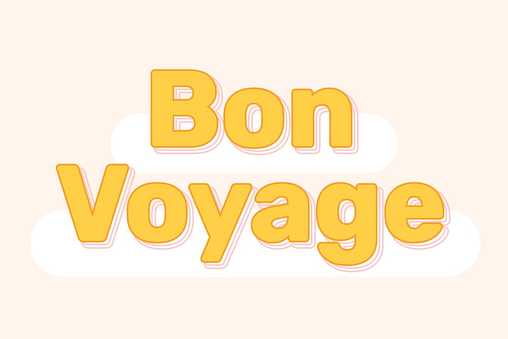 Bon Voyage text in layered font