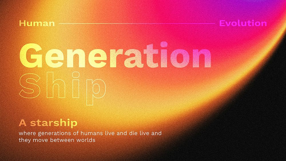 Generation ship word with gradient sunset projector lamp for blog banner