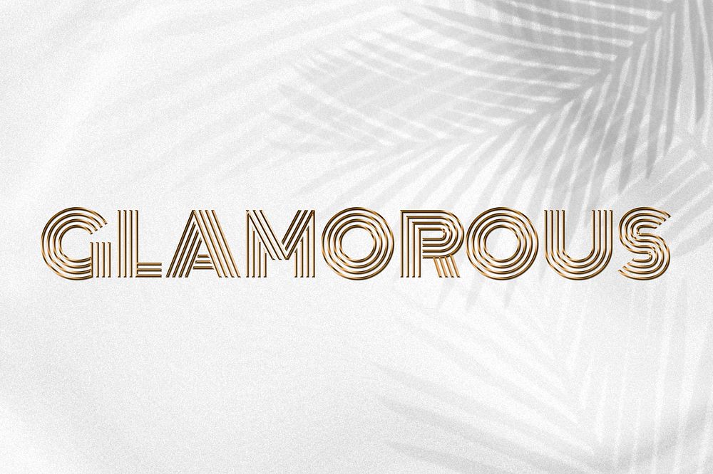 Glamorous word in gold text style