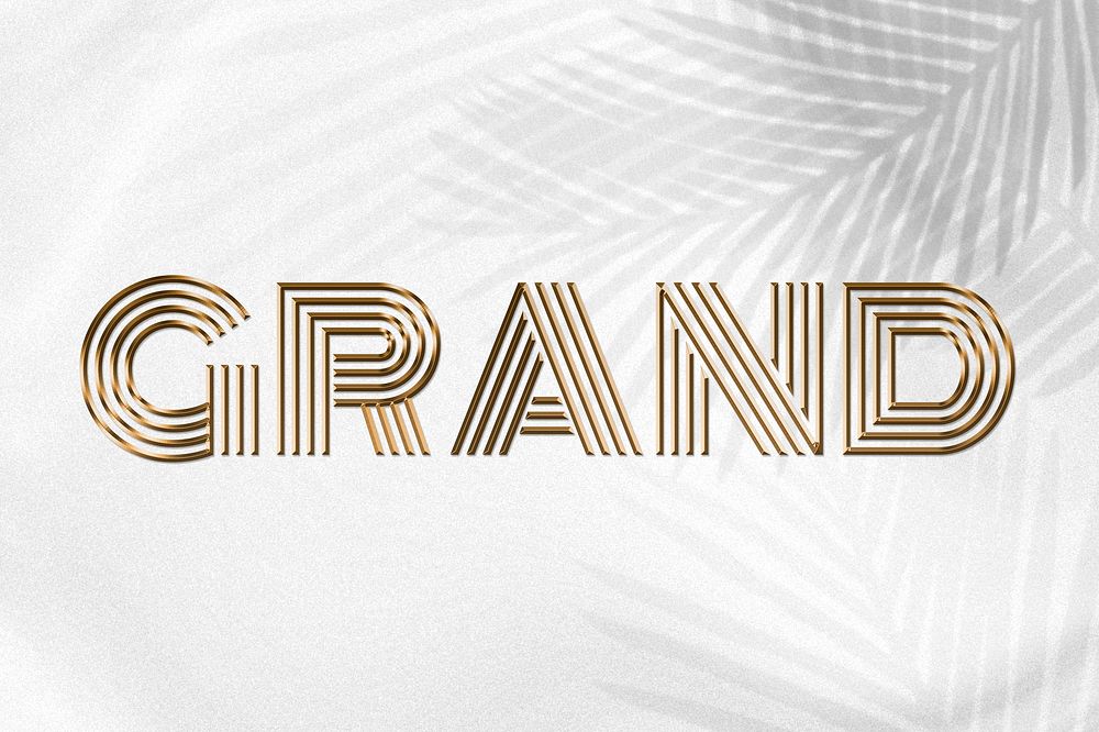 Grand word in gold text style