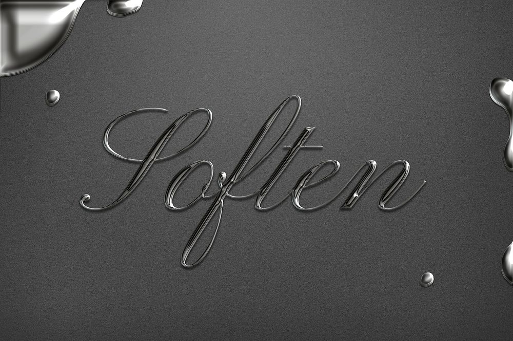 Soften word in gray calligraphy style