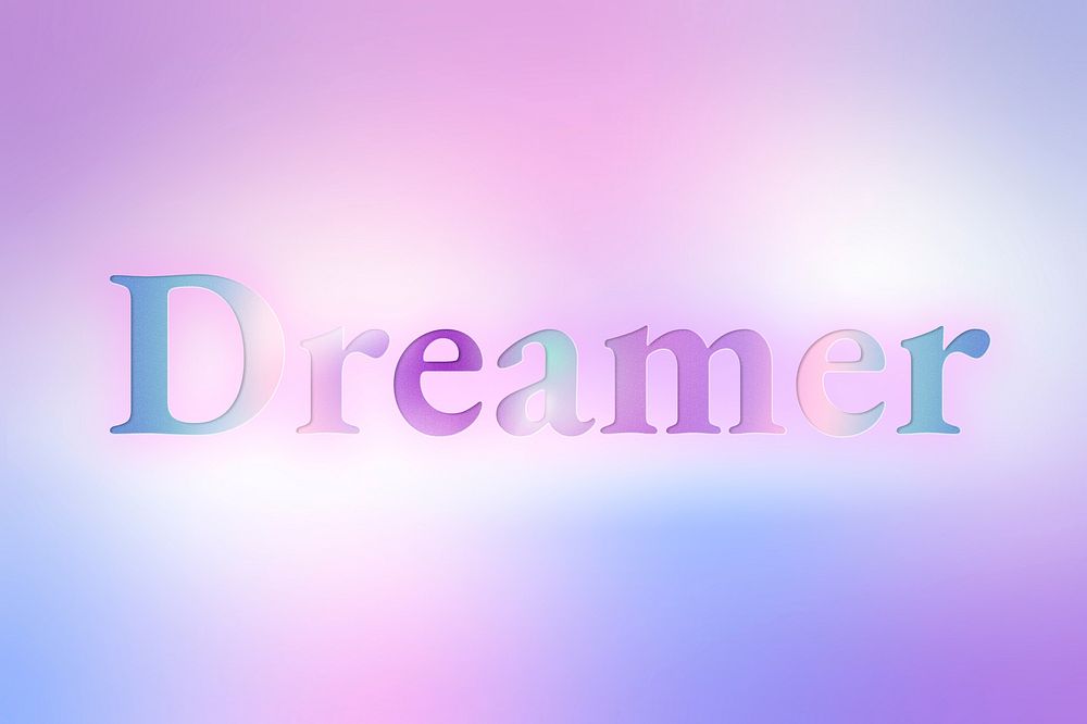 Dreamer aesthetic typography colorful gradient | Premium Photo - rawpixel