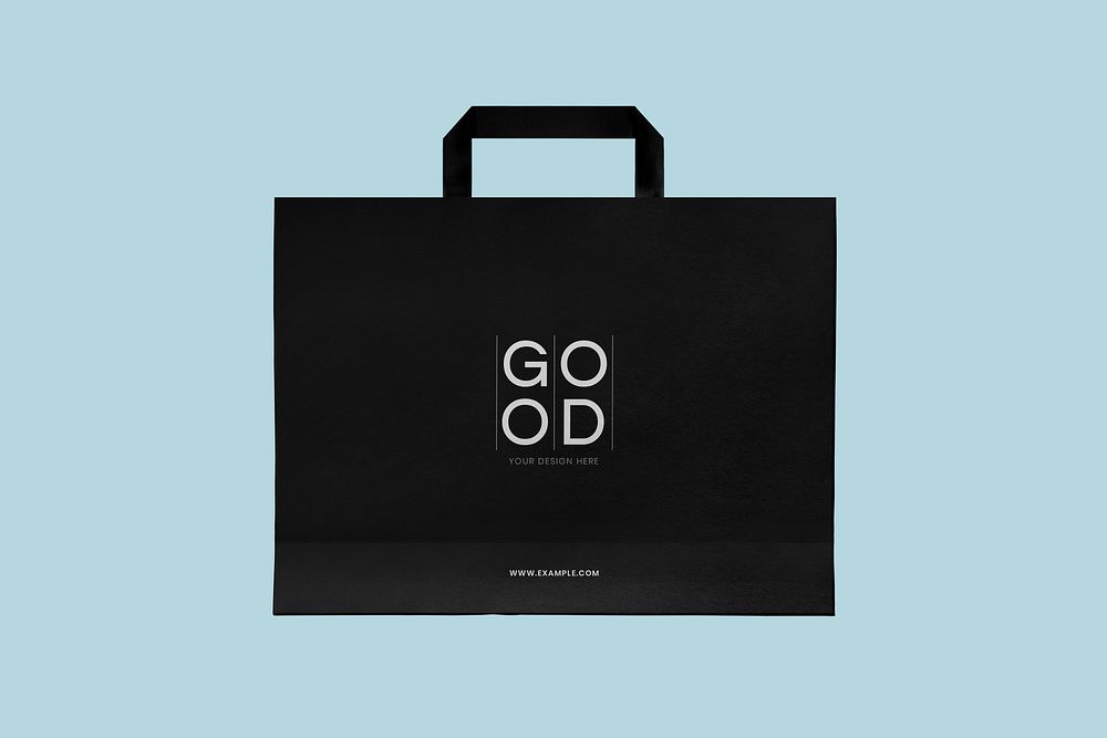 Customizable shopping paper bag mockup, minimal design psd