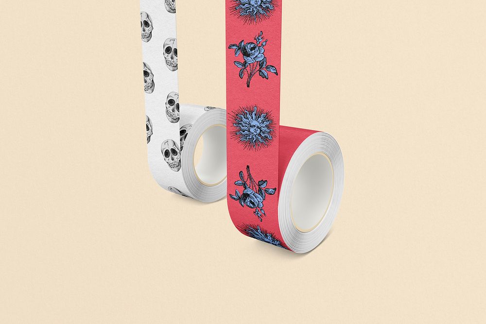 Rolled washi tape, vintage design photo
