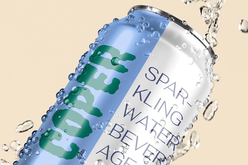 Sparkling water, beverage can photo