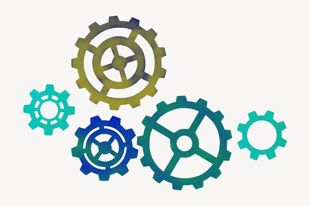 Operating cogwheel, business teamwork concept