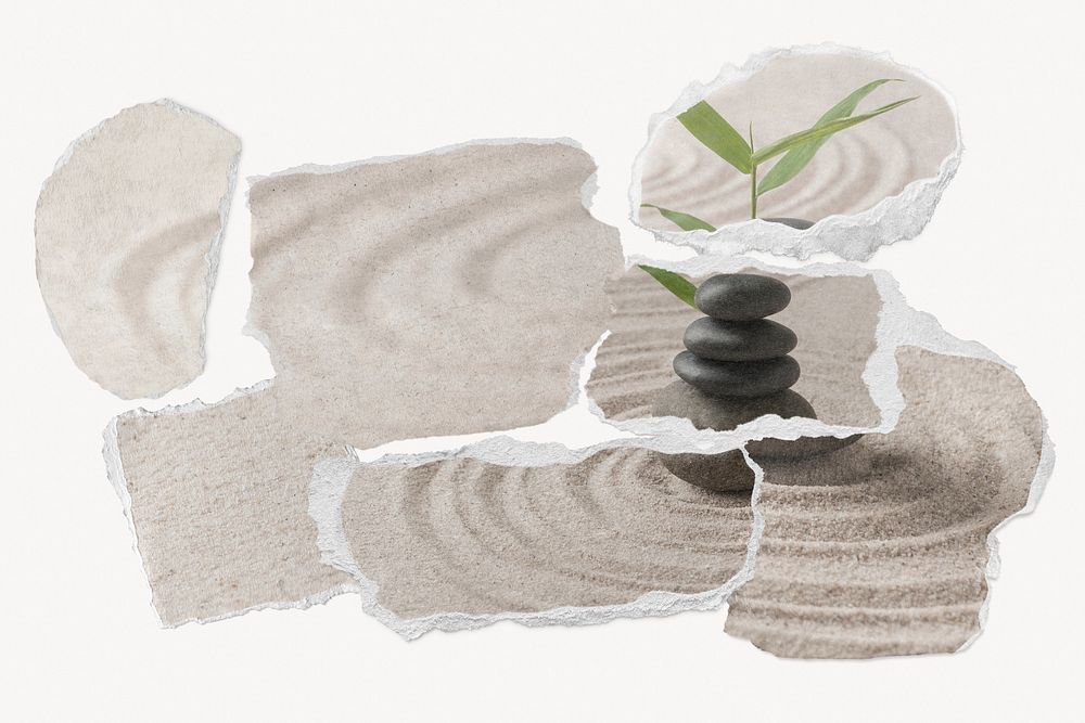 Zen stones paper collage, ripped | Premium Photo - rawpixel