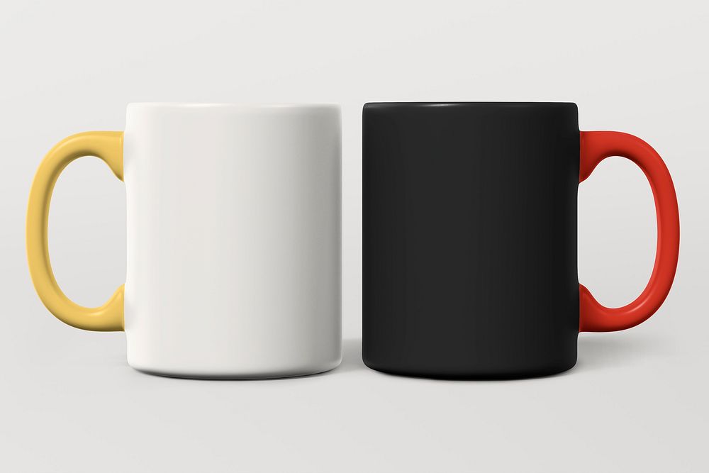 Ceramic coffee mugs, product design with blank space