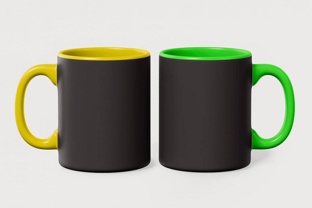 Ceramic coffee mugs, product design with blank space