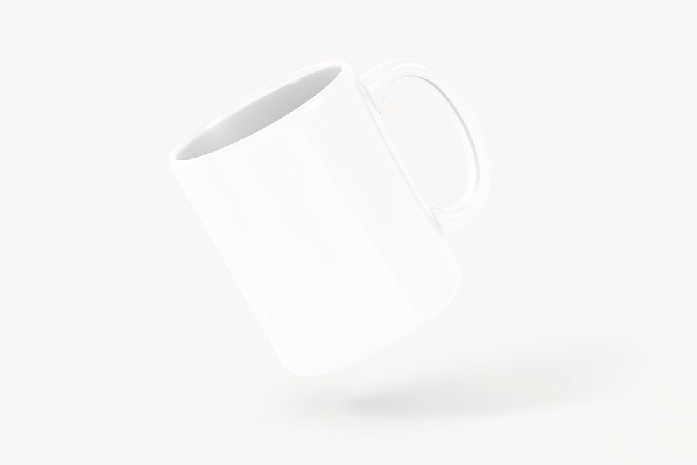 White coffee mug, product design with blank space