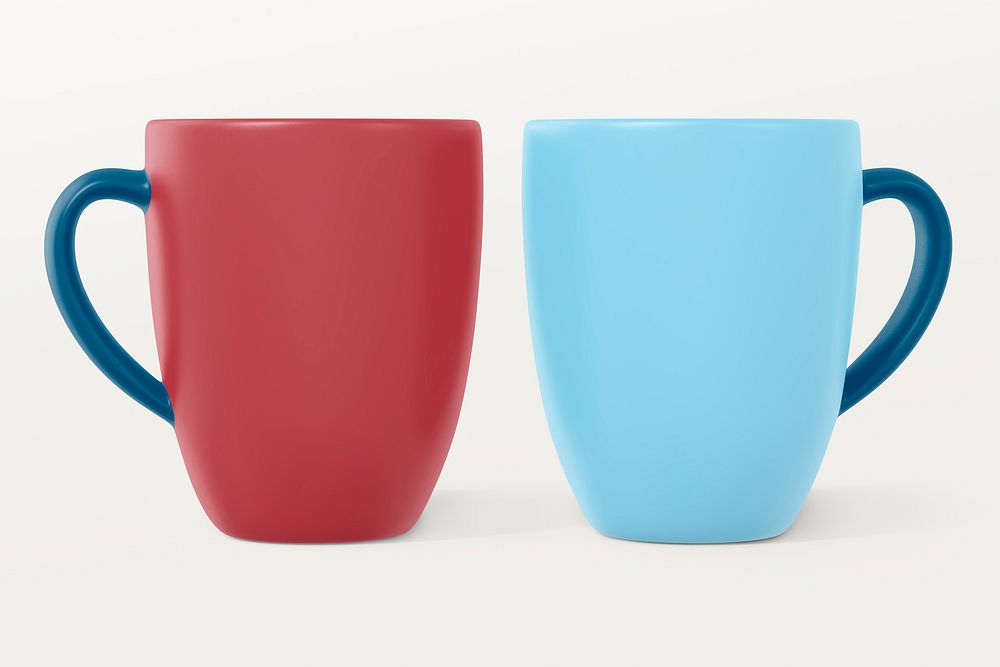 Colorful coffee mug, product design with blank space